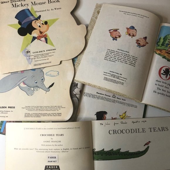 Vintage Walt Disney Children's Picture Books Collection Bundle Mickey Dumbo - Picture 6 of 8